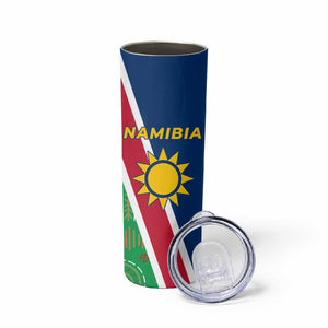 Namibia Gemsbok Skinny Tumbler Flag Design with African Patterns