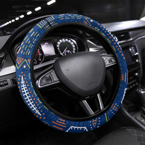 Namibia Gemsbok Steering Wheel Cover Flag Design with African Patterns
