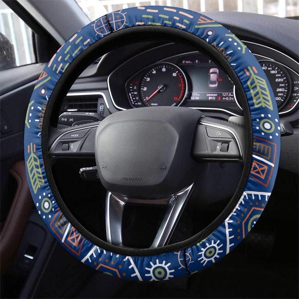 Namibia Gemsbok Steering Wheel Cover Flag Design with African Patterns