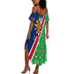 Namibia Gemsbok Summer Maxi Dress Flag Design with African Patterns