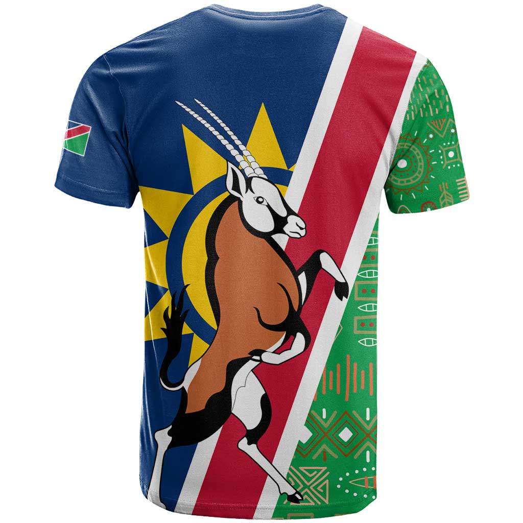 Namibia Gemsbok T shirt Flag Design with African Patterns