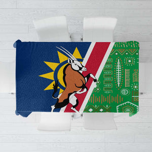 Namibia Gemsbok Tablecloth Flag Design with African Patterns