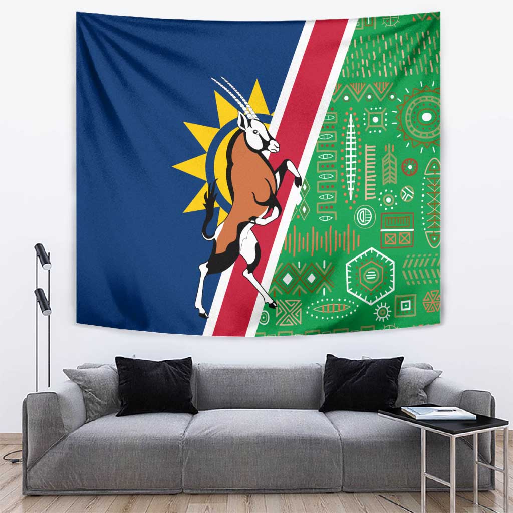 Namibia Gemsbok Tapestry Flag Design with African Patterns