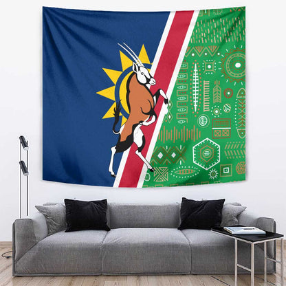 Namibia Gemsbok Tapestry Flag Design with African Patterns