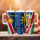 Namibia Gemsbok Tumbler With Handle Flag Design with African Patterns
