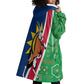 Namibia Gemsbok Wearable Blanket Hoodie Flag Design with African Patterns