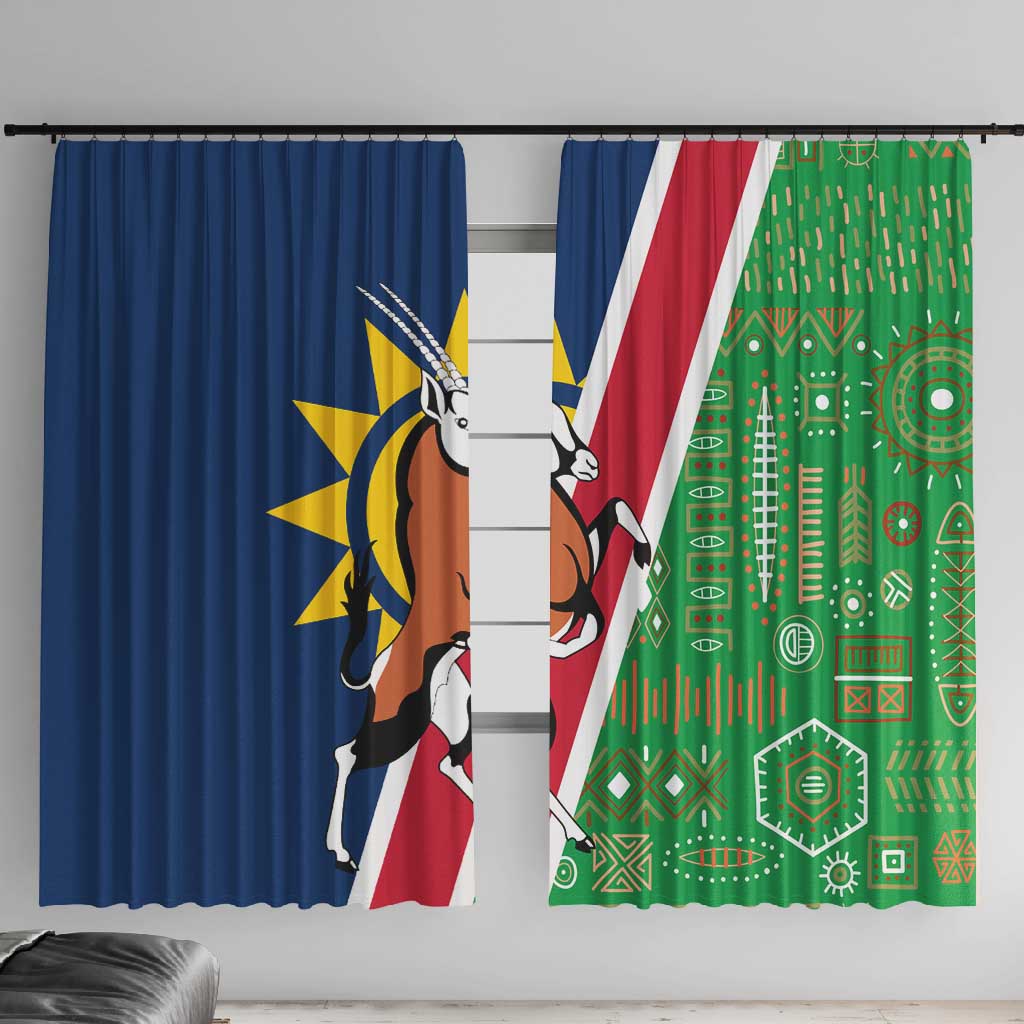 Namibia Gemsbok Window Curtain Flag Design with African Patterns
