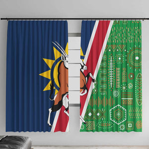 Namibia Gemsbok Window Curtain Flag Design with African Patterns