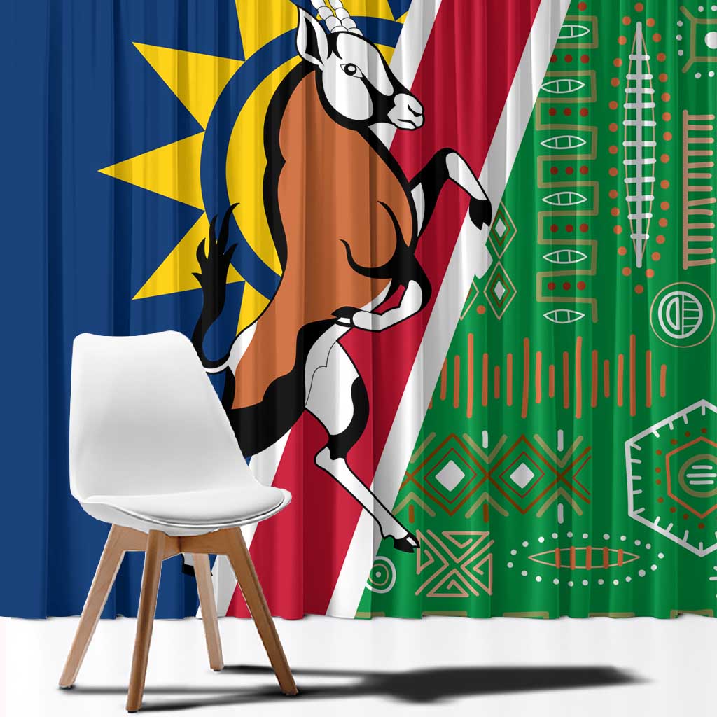 Namibia Gemsbok Window Curtain Flag Design with African Patterns