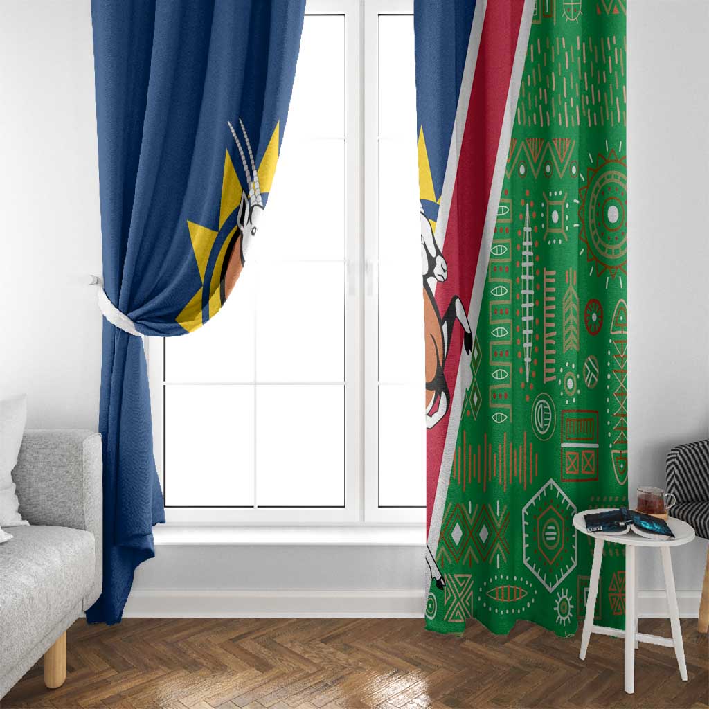Namibia Gemsbok Window Curtain Flag Design with African Patterns
