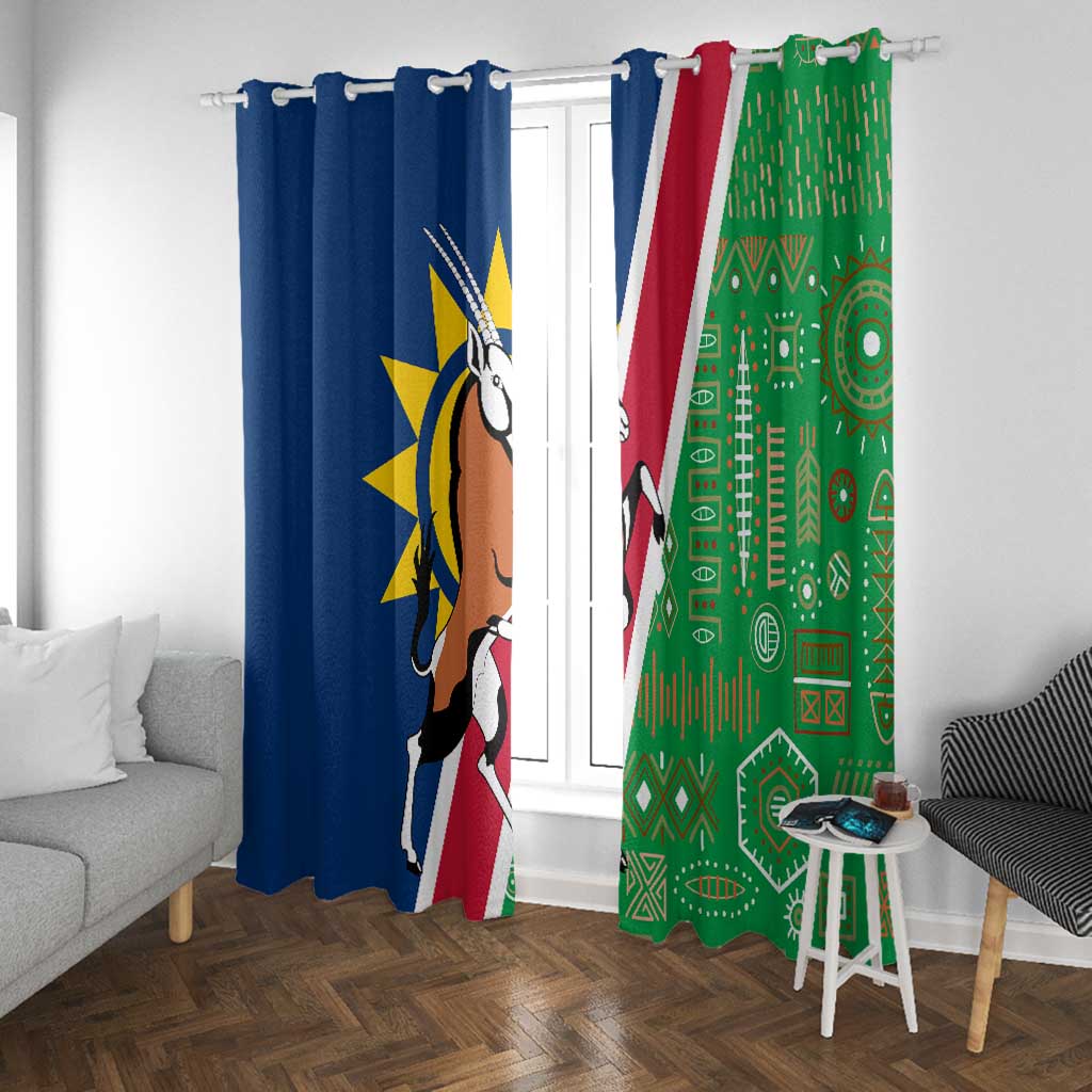 Namibia Gemsbok Window Curtain Flag Design with African Patterns