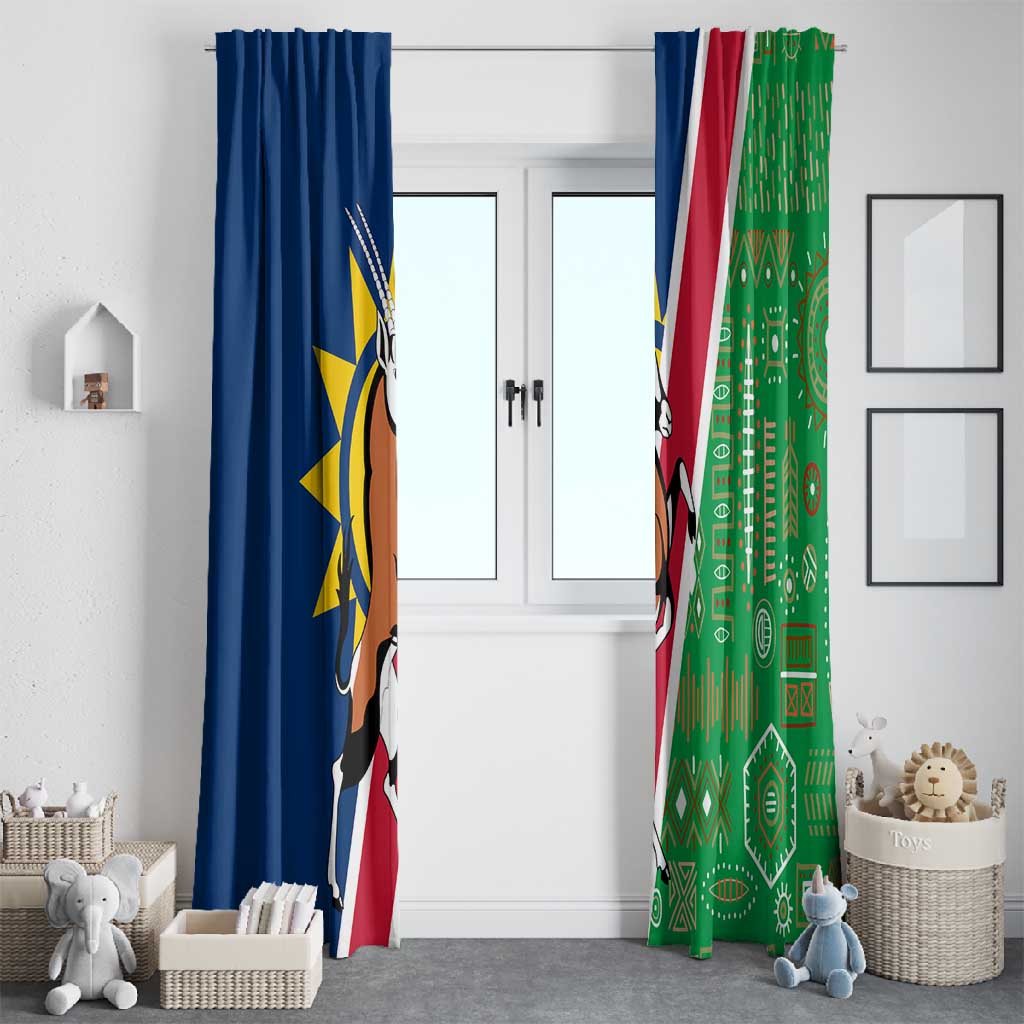 Namibia Gemsbok Window Curtain Flag Design with African Patterns