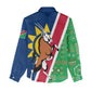 Namibia Gemsbok Women Casual Shirt Flag Design with African Patterns