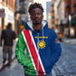 Namibia Gemsbok Zip Hoodie Flag Design with African Patterns