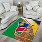 Afro Namibia Map Area Rug National Emblem and Cultural Motif Design