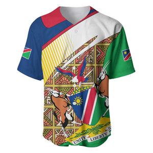 Afro Namibia Map Baseball Jersey National Emblem and Cultural Motif Design