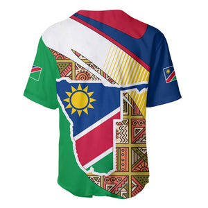 Afro Namibia Map Baseball Jersey National Emblem and Cultural Motif Design