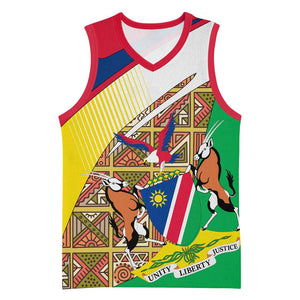 Afro Namibia Map Basketball Jersey National Emblem and Cultural Motif Design - African Pride