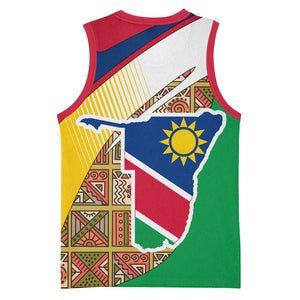 Afro Namibia Map Basketball Jersey National Emblem and Cultural Motif Design - African Pride