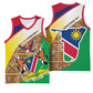 Afro Namibia Map Basketball Jersey National Emblem and Cultural Motif Design - African Pride