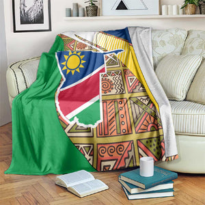 Afro Namibia Map Blanket National Emblem and Cultural Motif Design