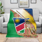 Afro Namibia Map Blanket National Emblem and Cultural Motif Design