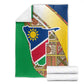 Afro Namibia Map Blanket National Emblem and Cultural Motif Design