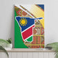 Afro Namibia Map Canvas Wall Art National Emblem and Cultural Motif Design