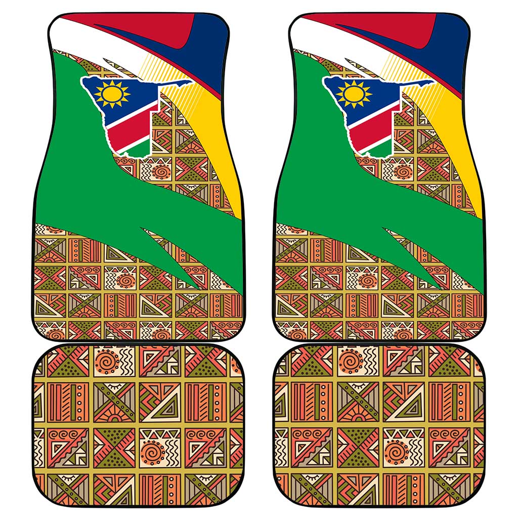 Afro Namibia Map Car Mats National Emblem and Cultural Motif Design