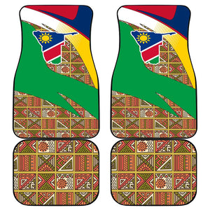 Afro Namibia Map Car Mats National Emblem and Cultural Motif Design