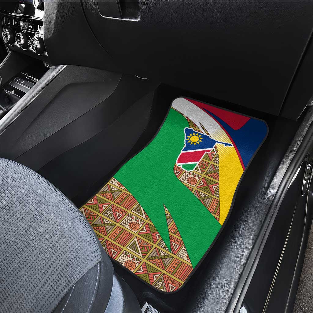 Afro Namibia Map Car Mats National Emblem and Cultural Motif Design