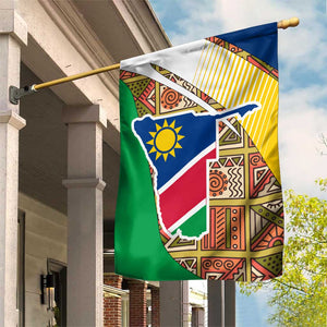 Afro Namibia Map Garden Flag National Emblem and Cultural Motif Design