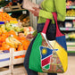Afro Namibia Map Grocery Bag National Emblem and Cultural Motif Design