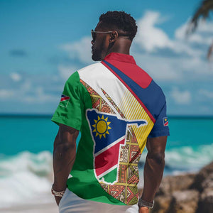 Afro Namibia Map Hawaiian Shirt National Emblem and Cultural Motif Design