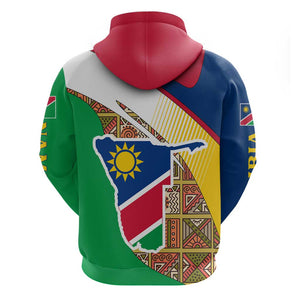 Afro Namibia Map Hoodie National Emblem and Cultural Motif Design