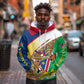 Afro Namibia Map Hoodie National Emblem and Cultural Motif Design