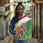 Afro Namibia Map Hoodie National Emblem and Cultural Motif Design