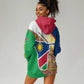 Afro Namibia Map Hoodie Dress National Emblem and Cultural Motif Design