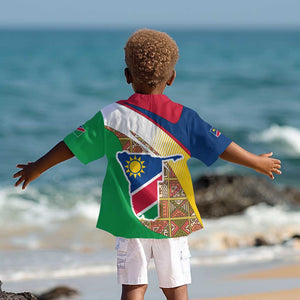 Afro Namibia Map Kid Hawaiian Shirt National Emblem and Cultural Motif Design