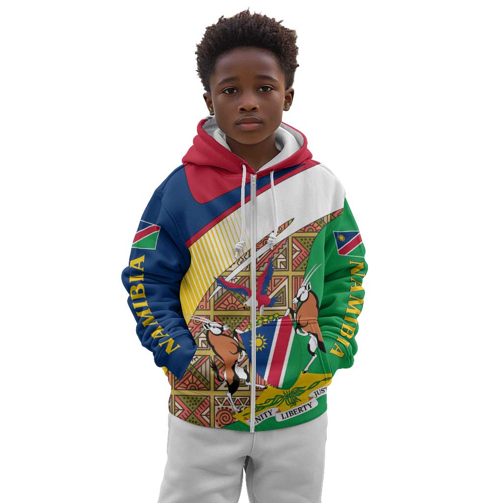 Afro Namibia Map Kid Hoodie National Emblem and Cultural Motif Design