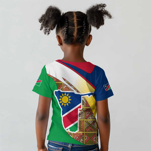 Afro Namibia Map Kid T shirt National Emblem and Cultural Motif Design