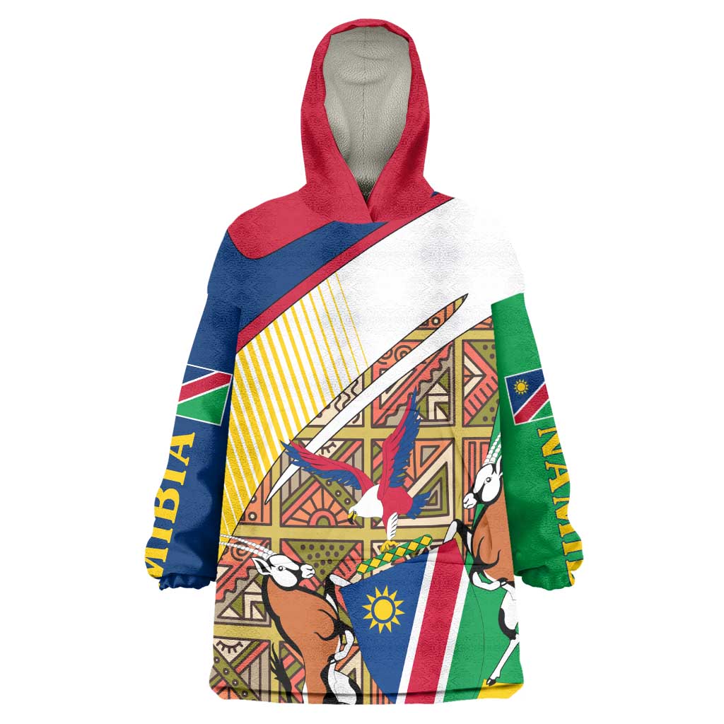 Afro Namibia Map Kid Wearable Blanket Hoodie National Emblem and Cultural Motif Design