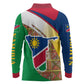Afro Namibia Map Long Sleeve Polo Shirt National Emblem and Cultural Motif Design