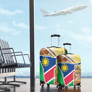 Afro Namibia Map Luggage Cover National Emblem and Cultural Motif Design