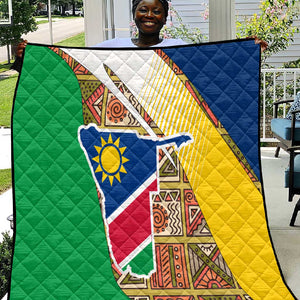Afro Namibia Map Quilt National Emblem and Cultural Motif Design