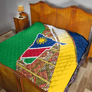 Afro Namibia Map Quilt National Emblem and Cultural Motif Design