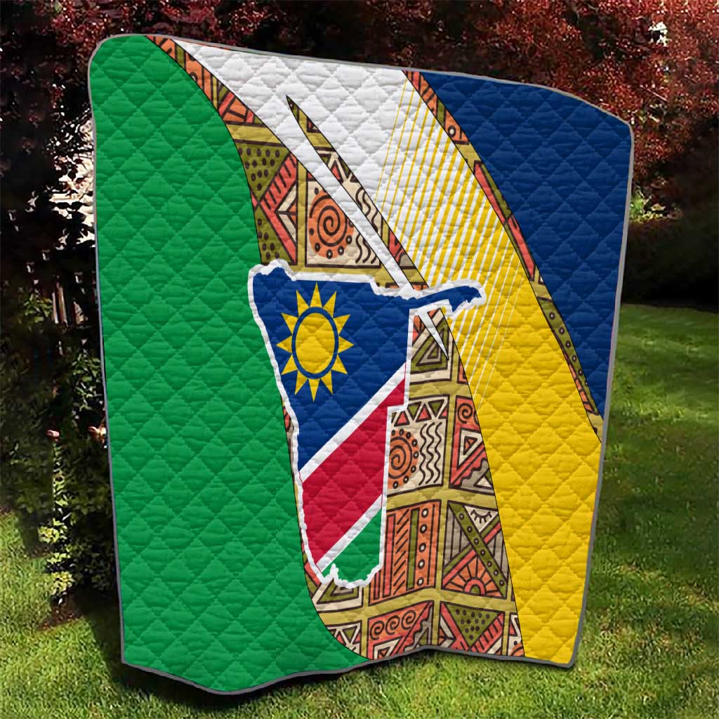Afro Namibia Map Quilt National Emblem and Cultural Motif Design