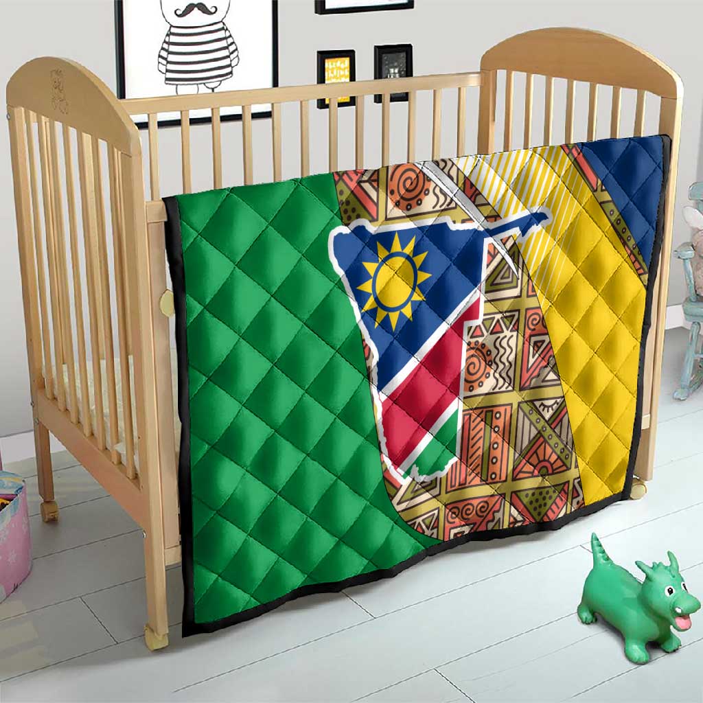 Afro Namibia Map Quilt National Emblem and Cultural Motif Design
