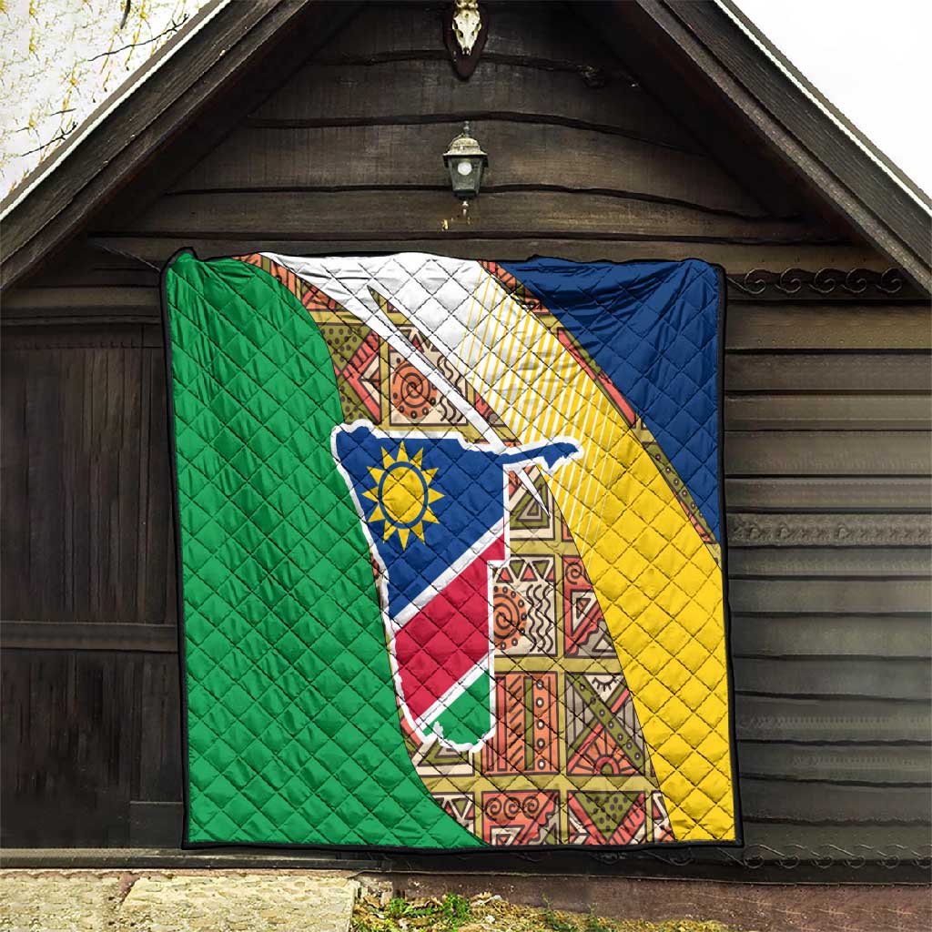 Afro Namibia Map Quilt National Emblem and Cultural Motif Design