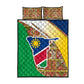 Afro Namibia Map Quilt Bed Set National Emblem and Cultural Motif Design